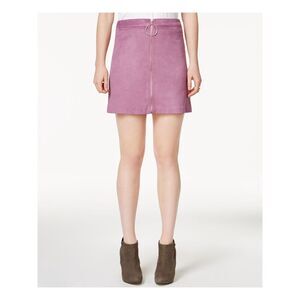 KENSIE Womens Purple Zippered Mini A-Line Wear To Work Skirt M